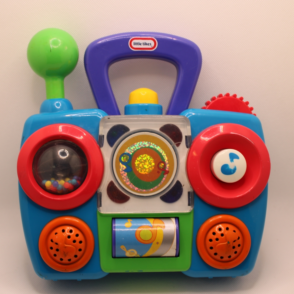 Little Tikes Pop Tunes Lil Rocker Boom Box Toy Radio Sound Lights WORKS Vintage
